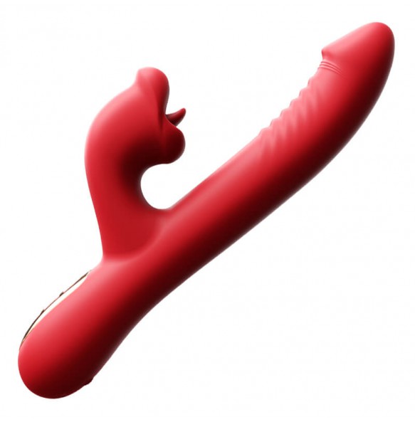 MizzZee - LipsJoy Automatic Thrusting Tongue Licking Vibrator (Chargeable - Red)